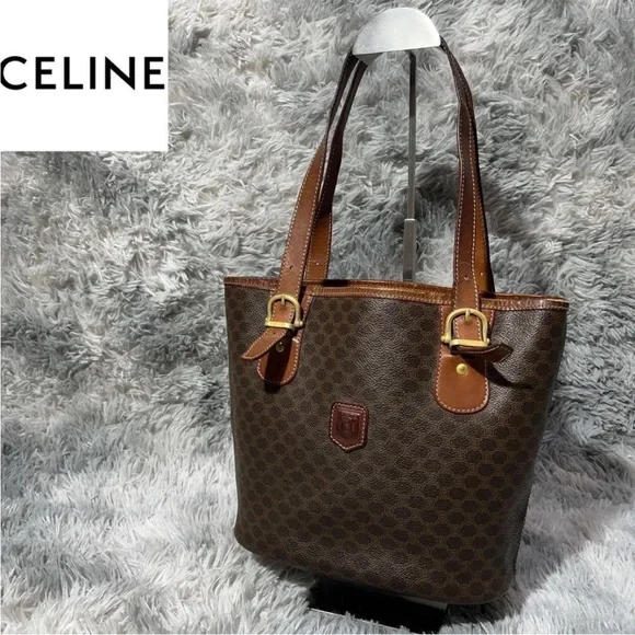 Celine Dark Brown Patterned Tote - Picture 1 of 10